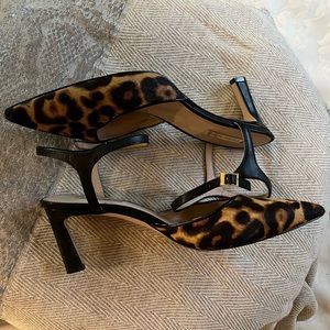 Louise et Cie Leopard Cow Hair/ Leather Shoes